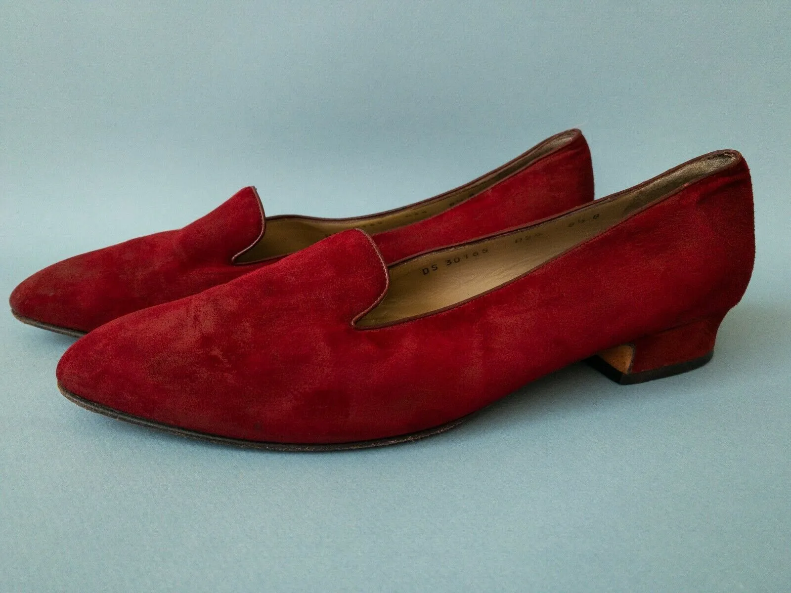 80's FERRAGAMO Wine Red Suede Loafers | 8.5