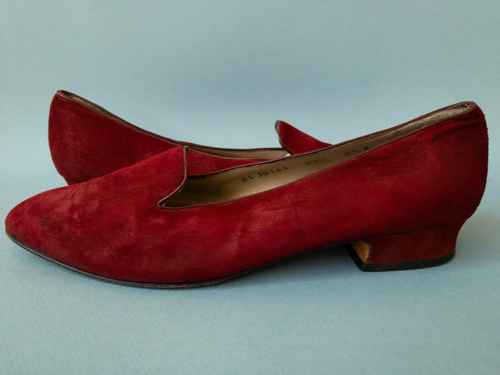 80's FERRAGAMO Wine Red Suede Loafers | 8.5