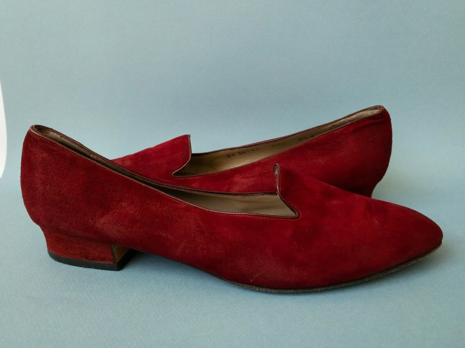 80's FERRAGAMO Wine Red Suede Loafers | 8.5