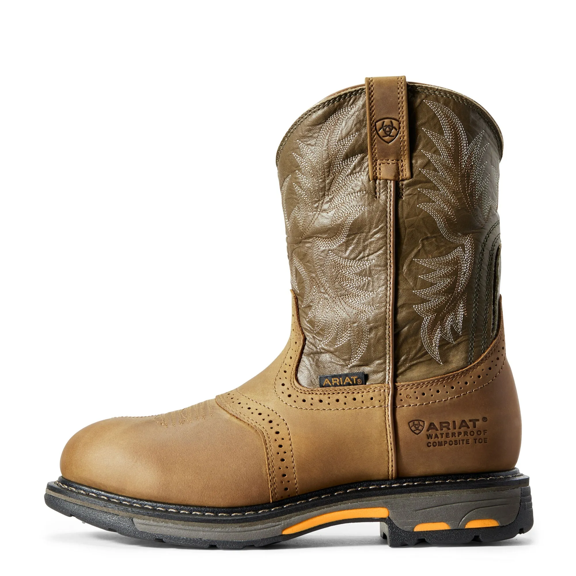 Ariat Mens Workhog Waterproof Composite Toe Work Boot Aged Bark
