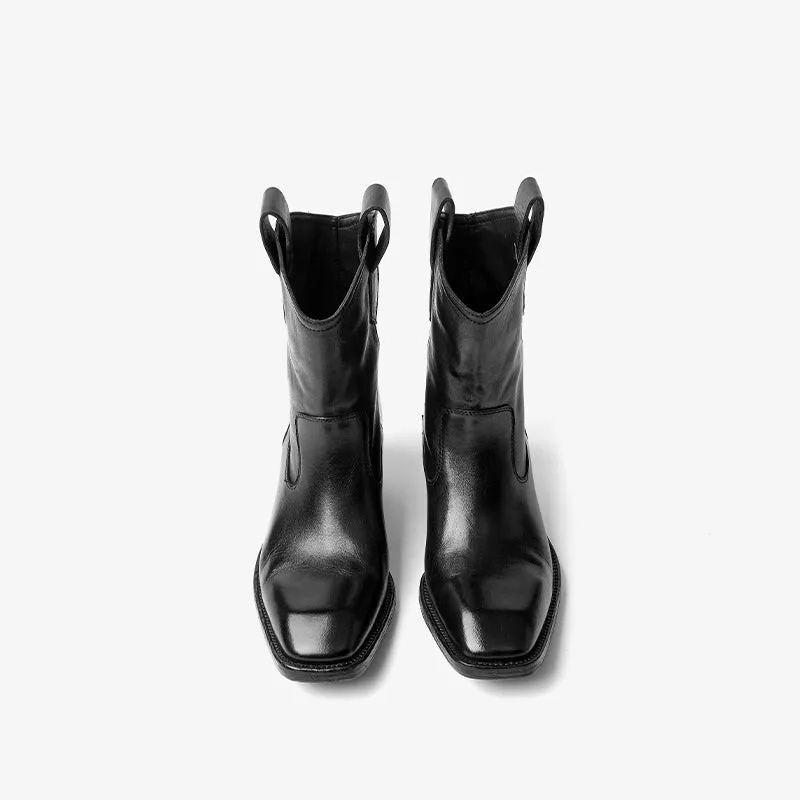 Beau Today  Washed horse skin  Women boots Straight-in