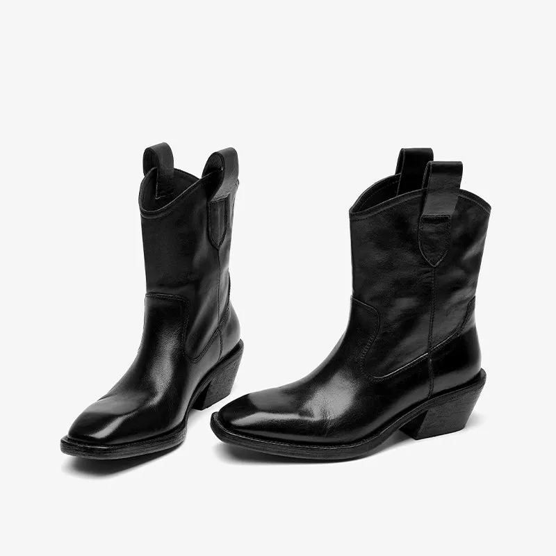 Beau Today  Washed horse skin  Women boots Straight-in
