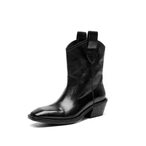 Beau Today  Washed horse skin  Women boots Straight-in