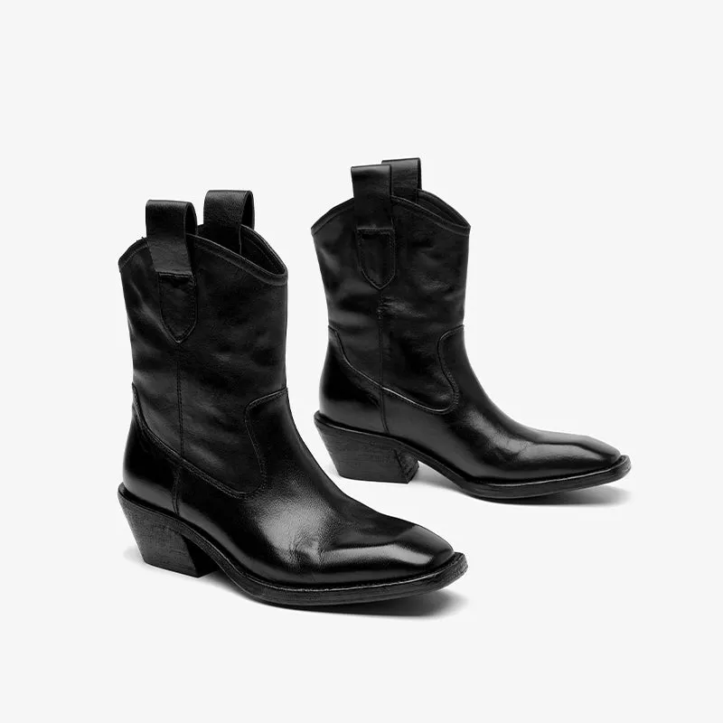 Beau Today  Washed horse skin  Women boots Straight-in