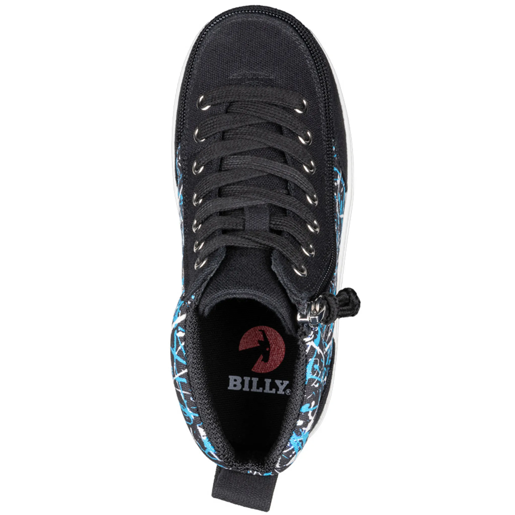 Billy Footwear (Kids) - High Top D|R Black Graffiti Canvas Shoes