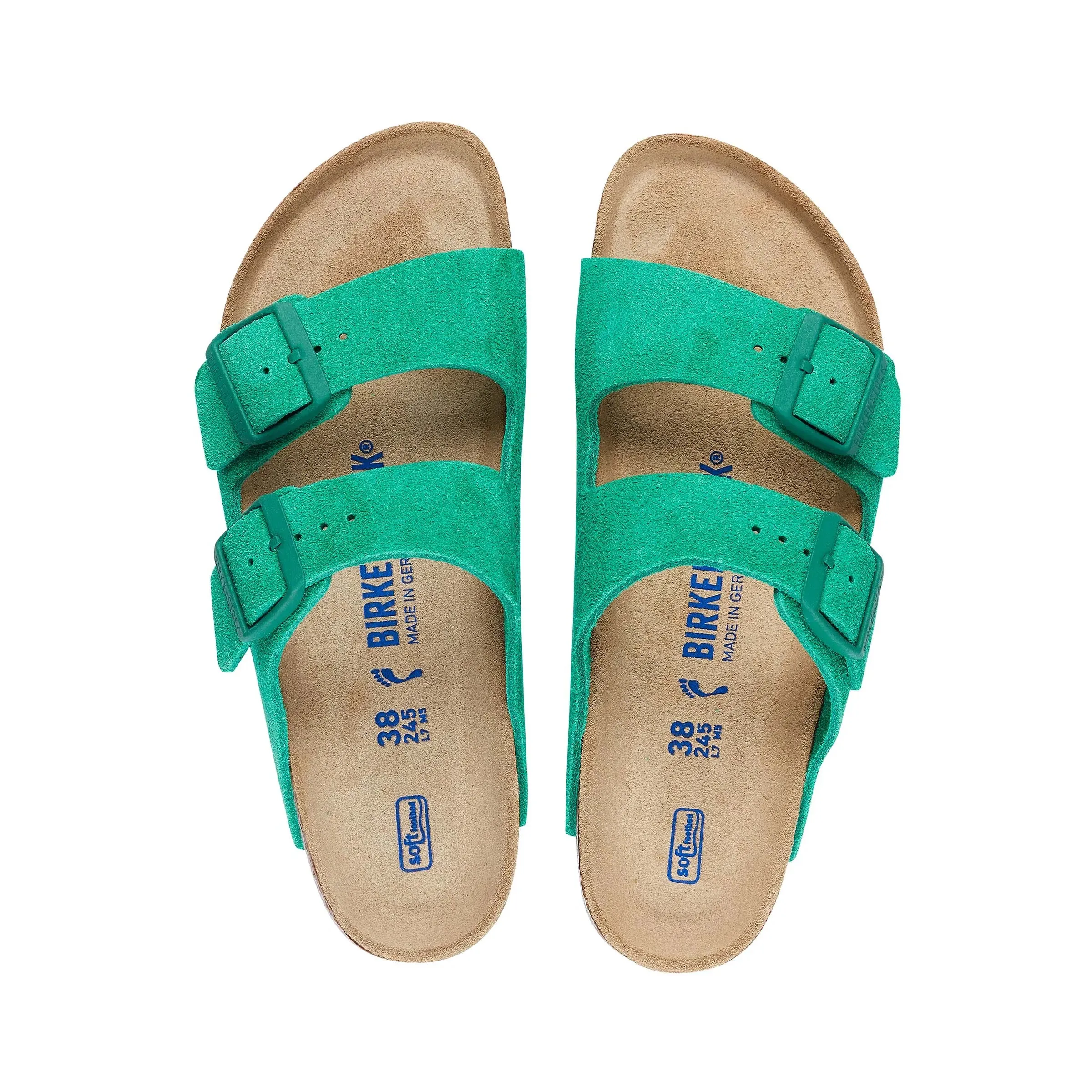 BIRKENSTOCK Arizona SFB Bold Green Suede Slides