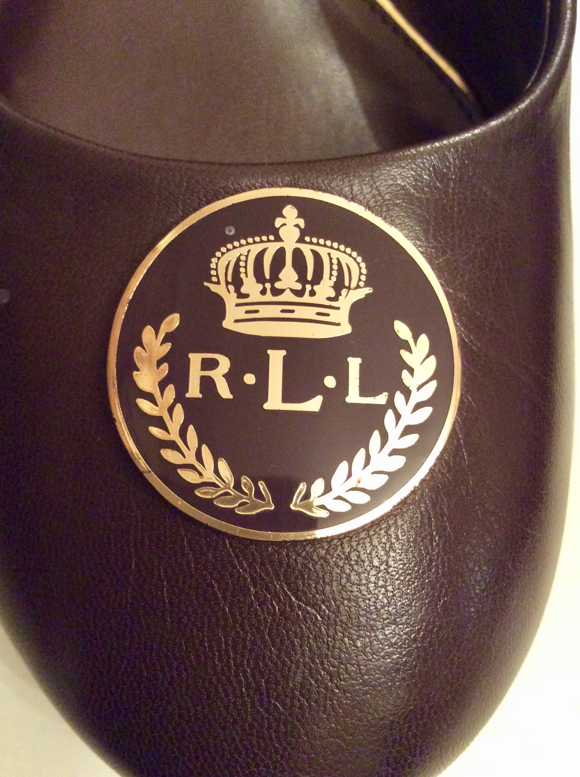 BRAND NEW RALPH LAUREN DARK BROWN LEATHER FLATS SIZE 6.5/40