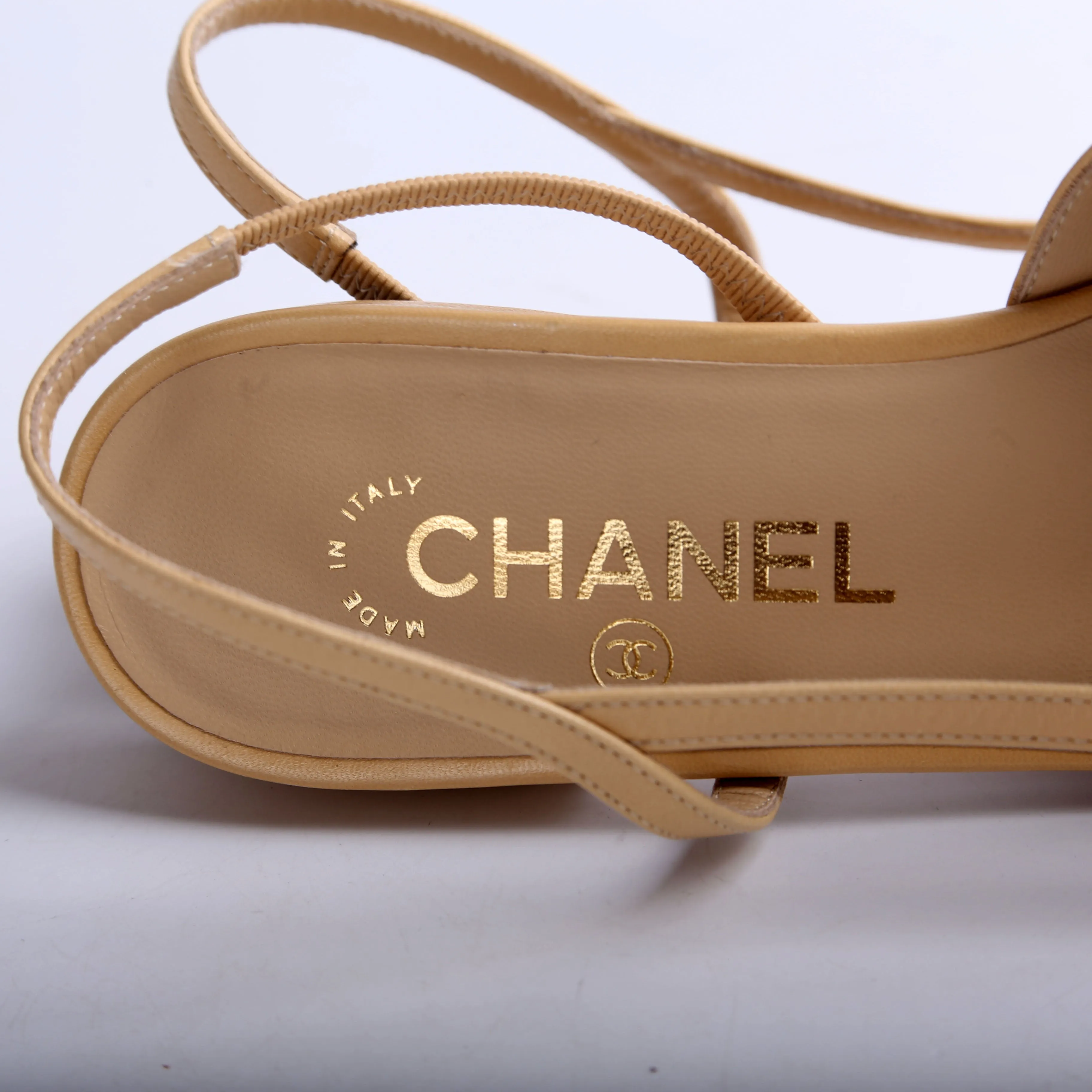 Cap Toe Slingback Flats Size 39
