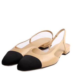 Cap Toe Slingback Flats Size 39