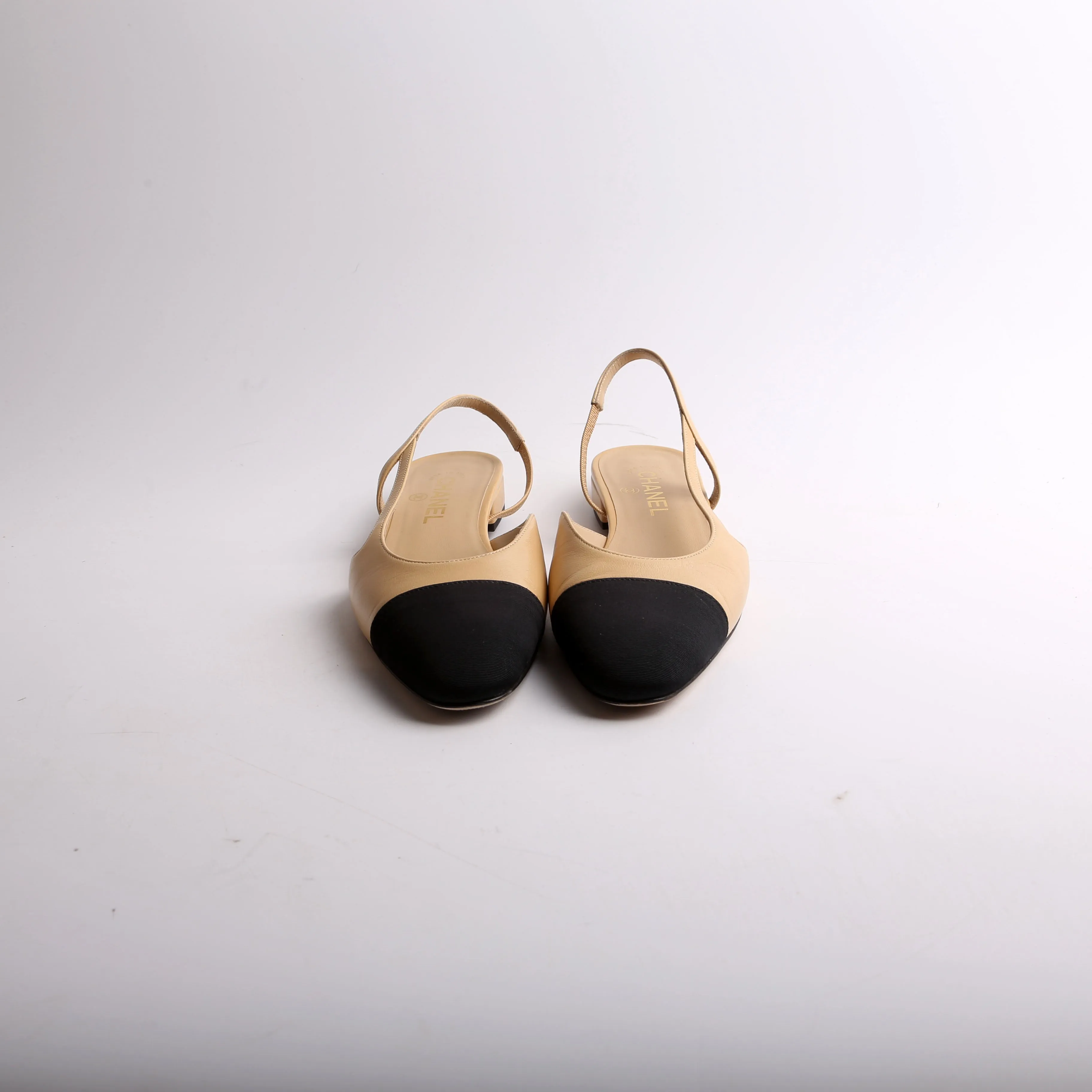 Cap Toe Slingback Flats Size 39