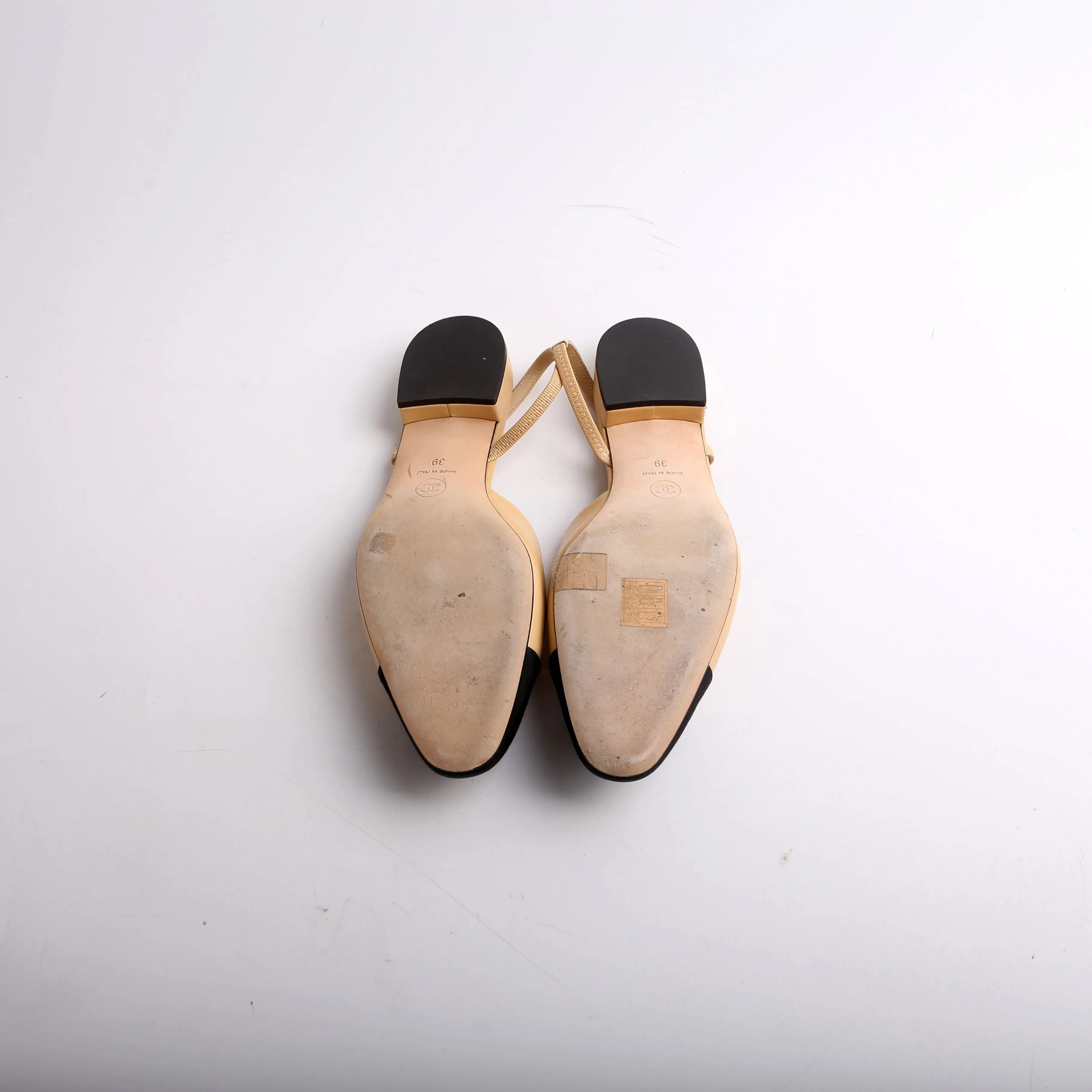 Cap Toe Slingback Flats Size 39