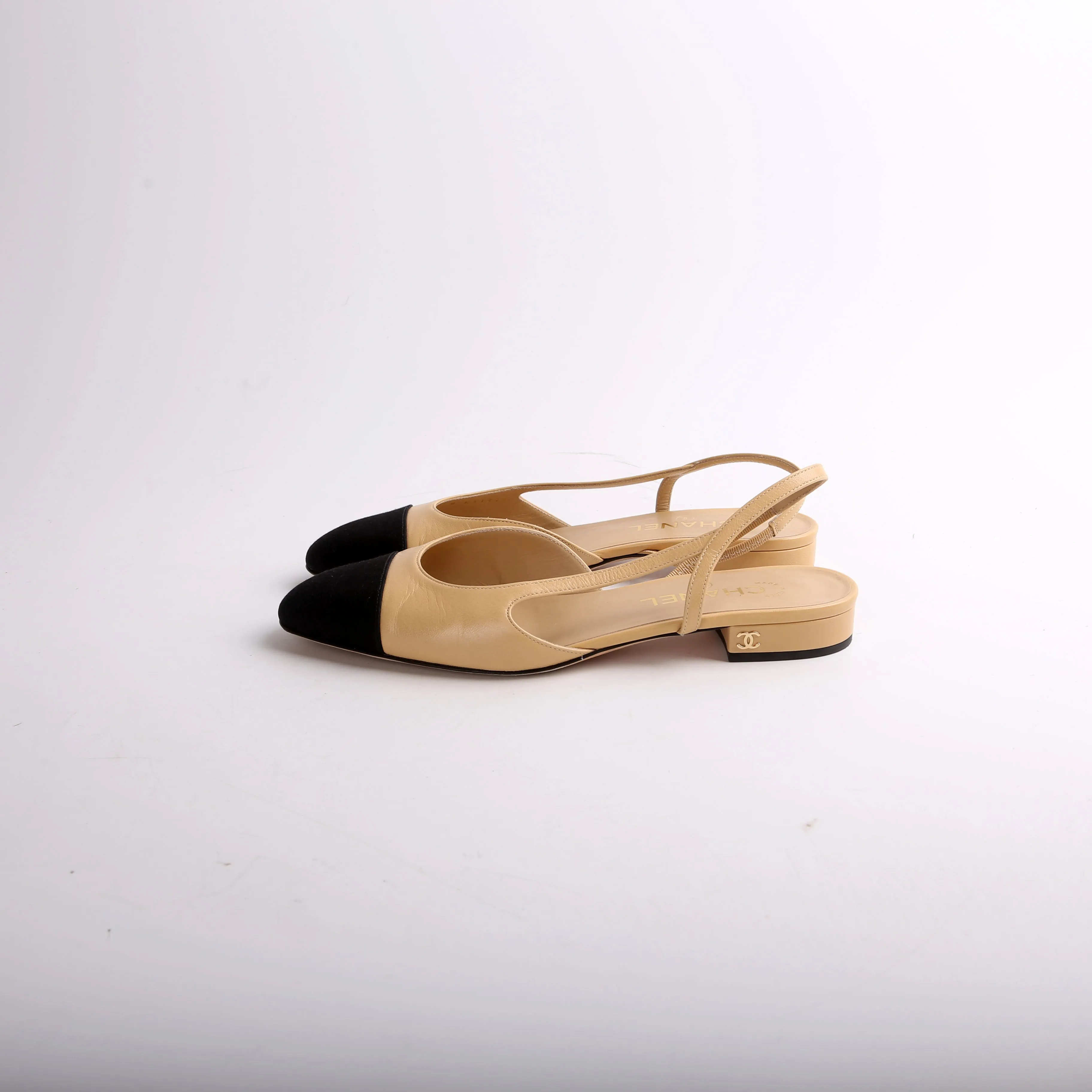 Cap Toe Slingback Flats Size 39