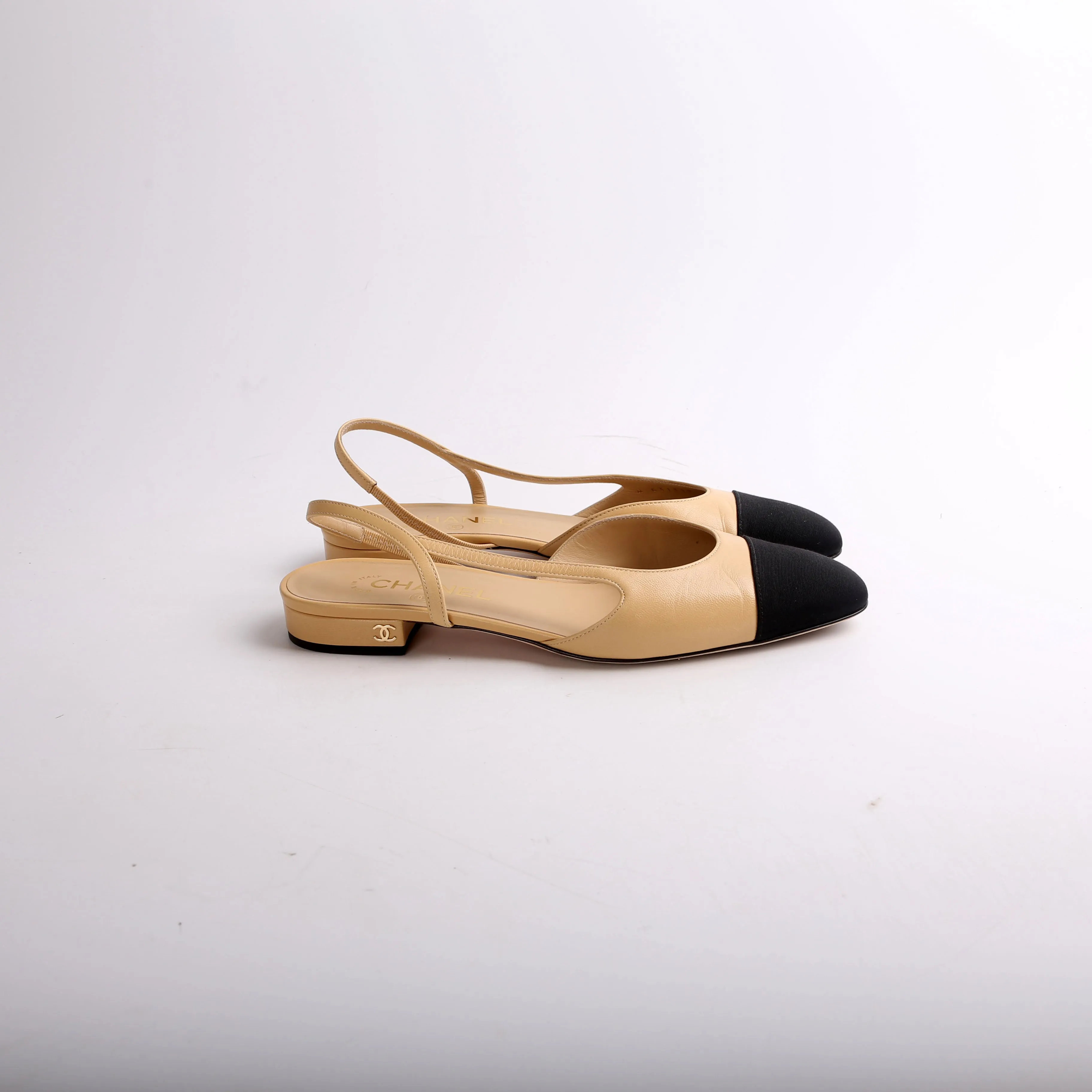 Cap Toe Slingback Flats Size 39