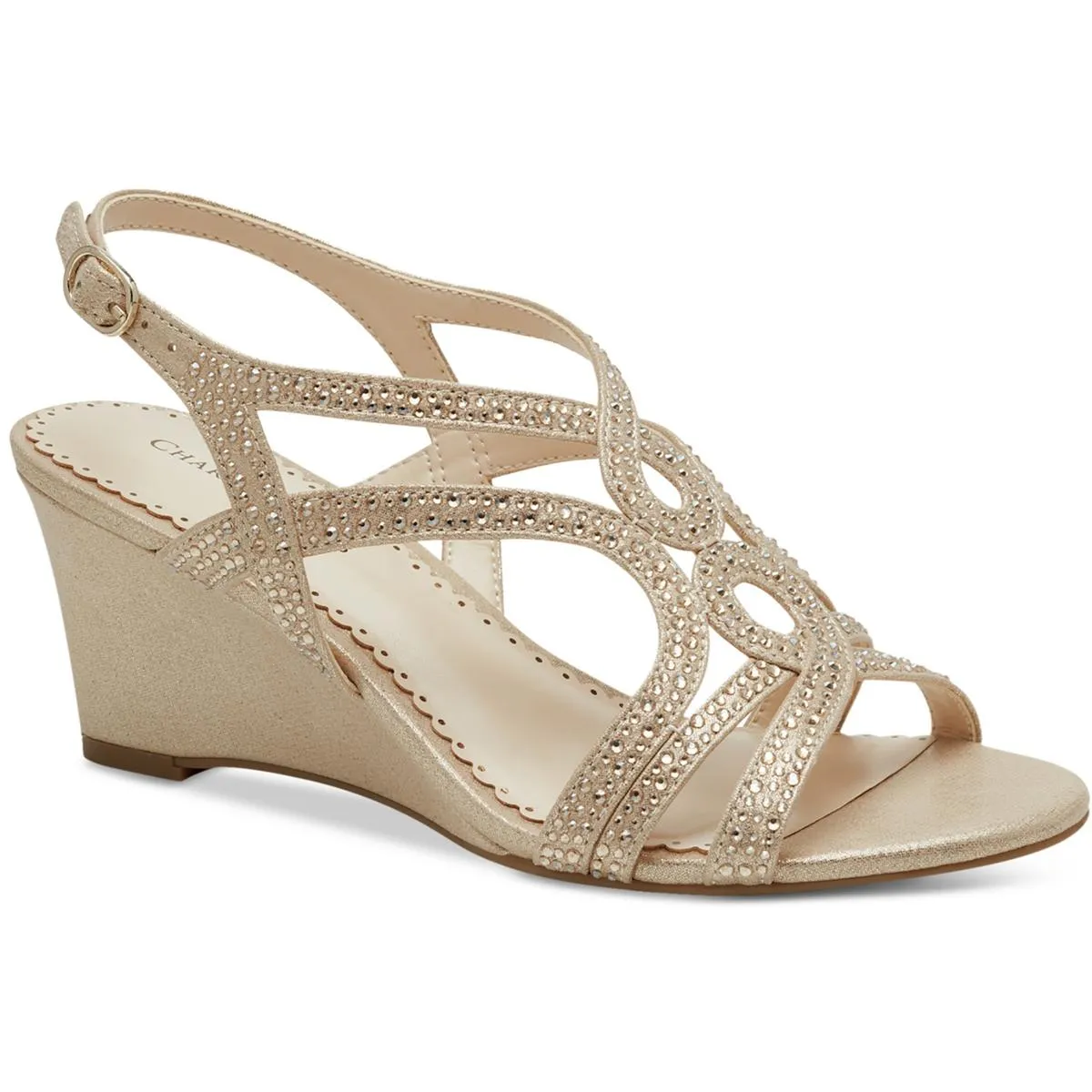 Charter Club Womens Kelsah Metallic Embellished Wedges
