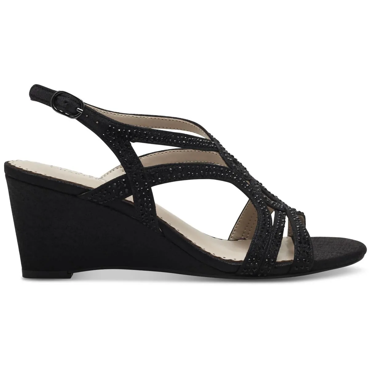 Charter Club Womens Kelsah Metallic Embellished Wedges