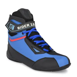 Eego Italy Rider-2, Water Resistant Biker boot/Motorcycle riding boot, light weight & anti slip sole , padded in socks, 3M Reflectors, walkable with shin and ankle protection