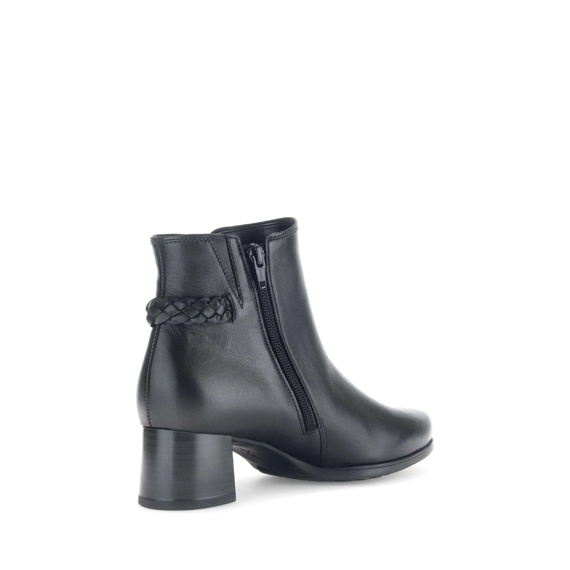 Gabor Kathleen 52.822.57 Ladies Black Wide Leather Side Zip Ankle Boots
