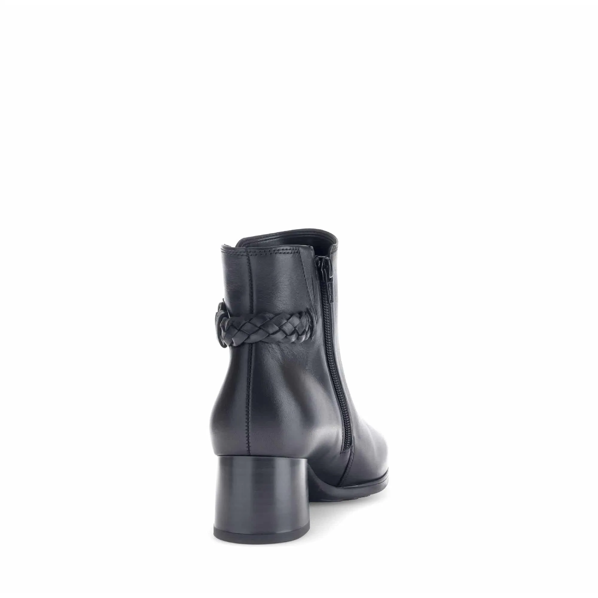 Gabor Kathleen 52.822.57 Ladies Black Wide Leather Side Zip Ankle Boots
