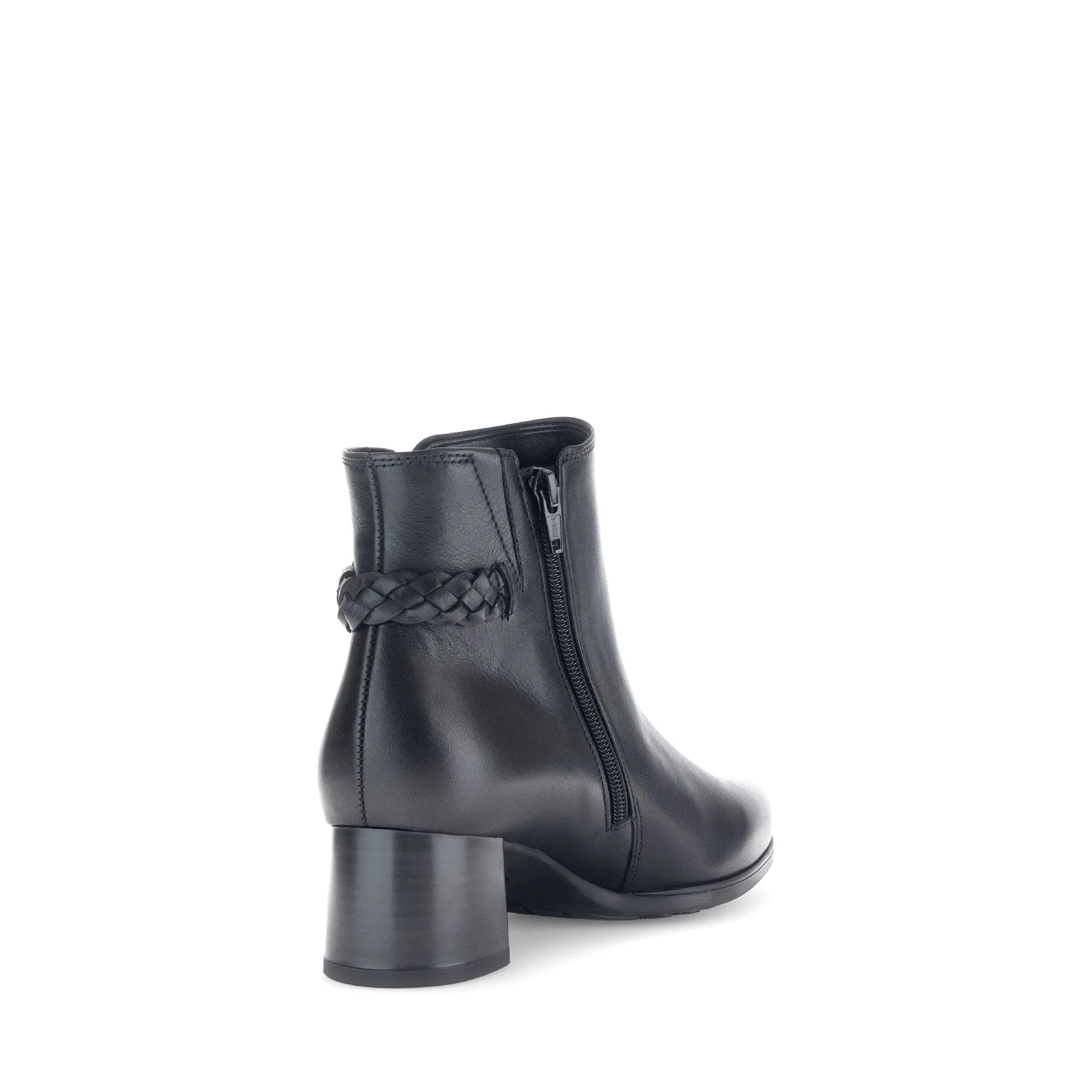 Gabor Kathleen 52.822.57 Ladies Black Wide Leather Side Zip Ankle Boots