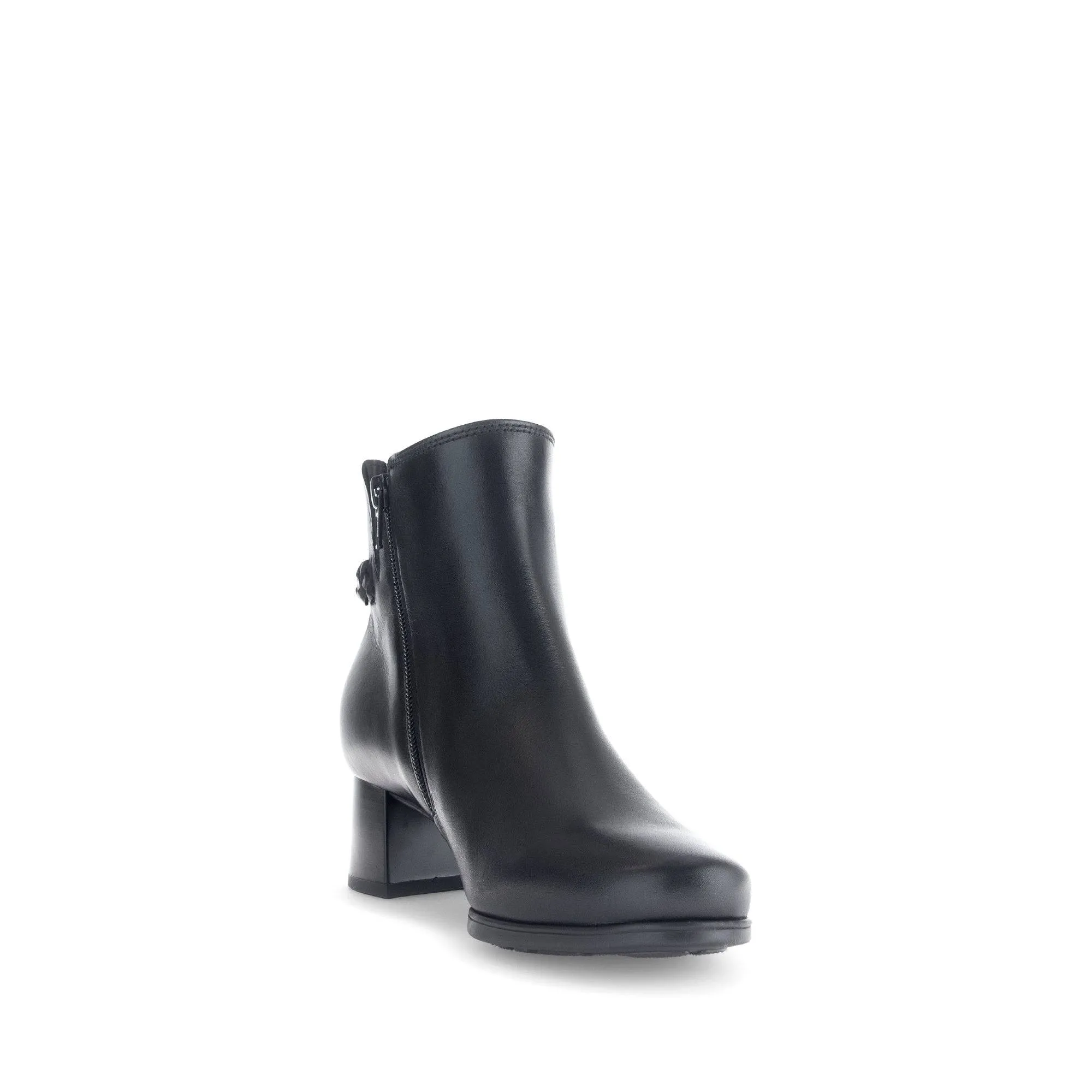 Gabor Kathleen 52.822.57 Ladies Black Wide Leather Side Zip Ankle Boots
