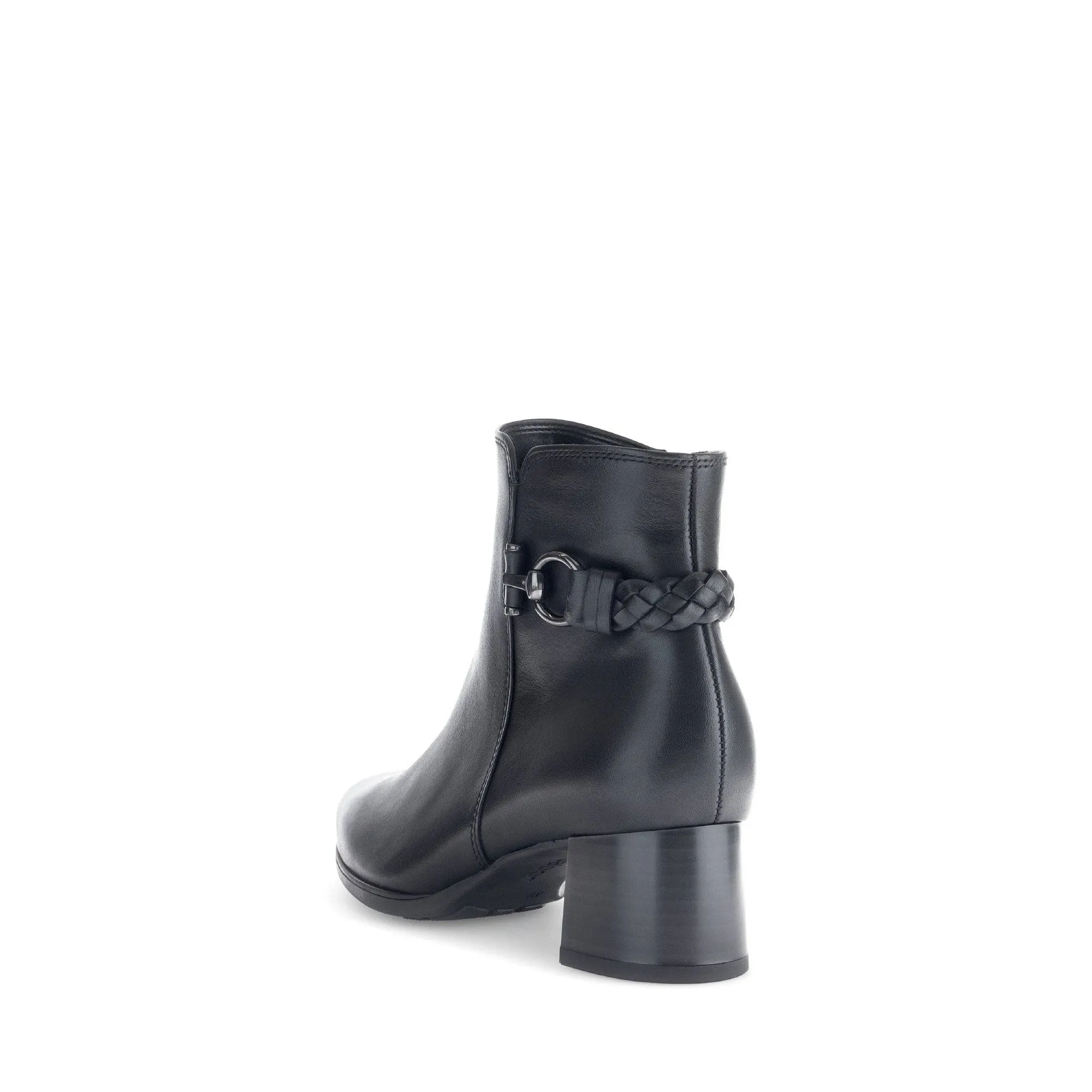 Gabor Kathleen 52.822.57 Ladies Black Wide Leather Side Zip Ankle Boots