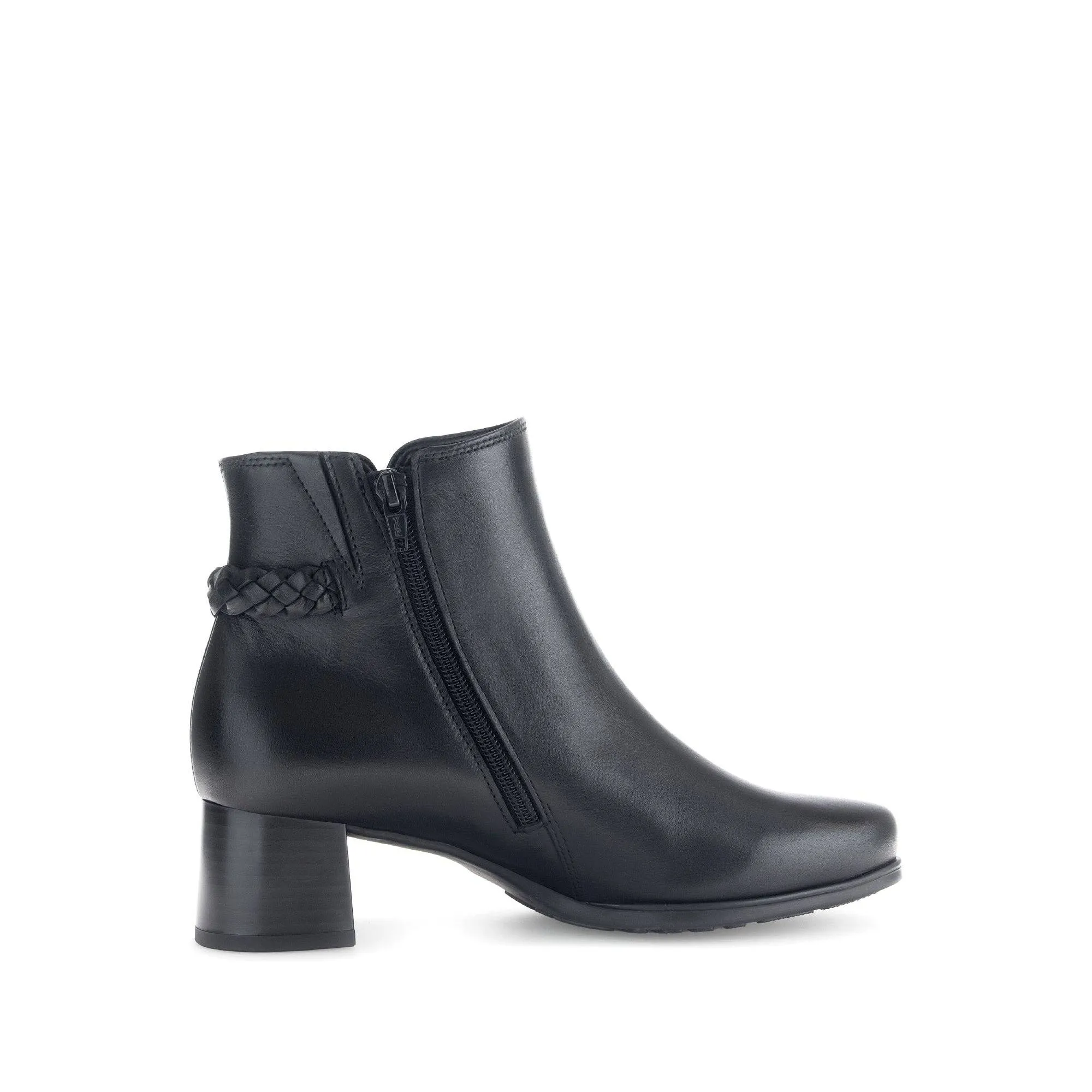 Gabor Kathleen 52.822.57 Ladies Black Wide Leather Side Zip Ankle Boots
