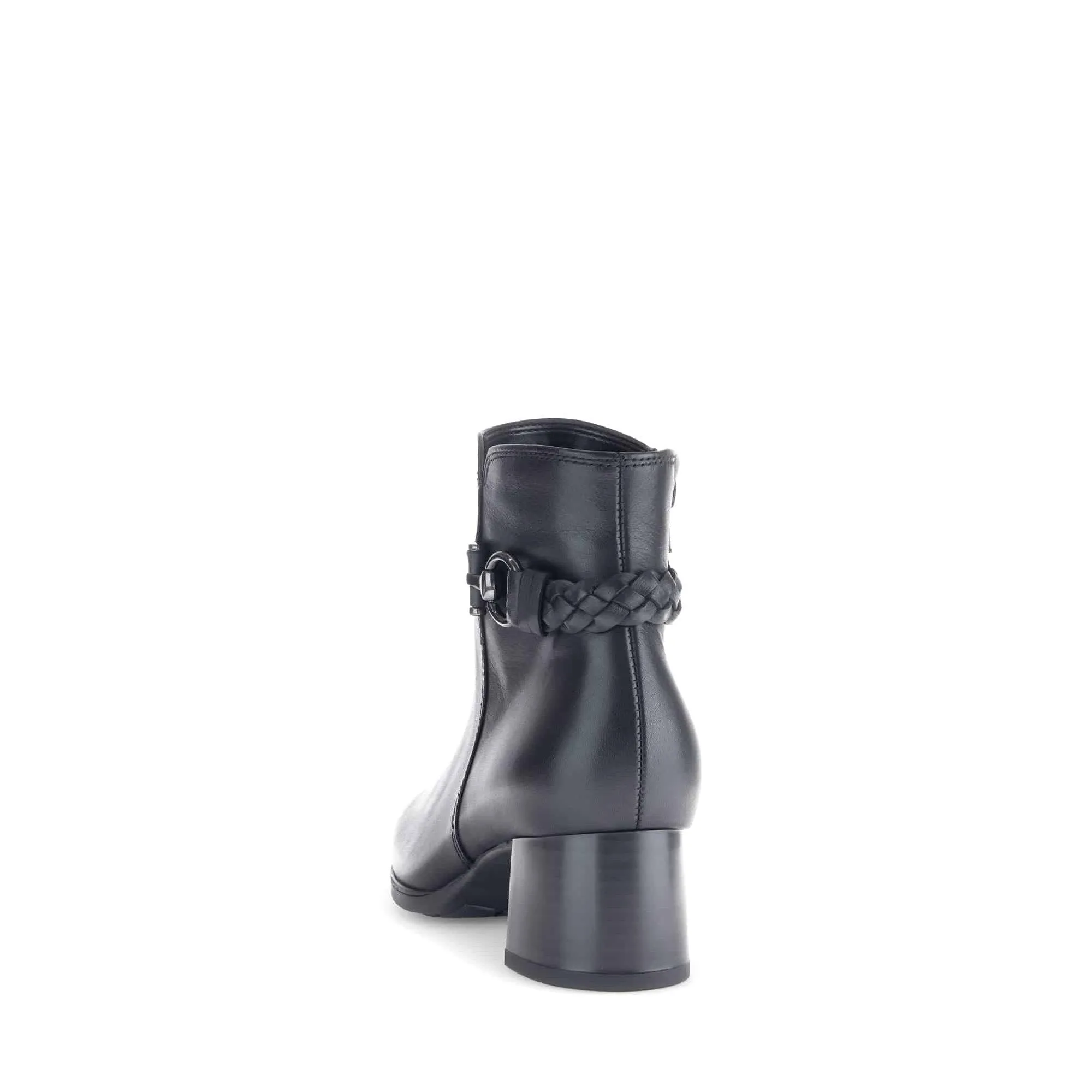 Gabor Kathleen 52.822.57 Ladies Black Wide Leather Side Zip Ankle Boots