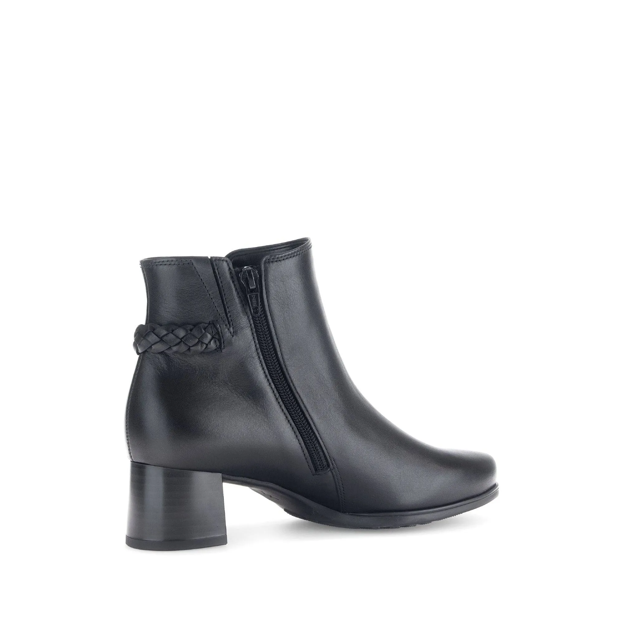 Gabor Kathleen 52.822.57 Ladies Black Wide Leather Side Zip Ankle Boots