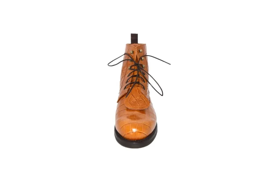Hawk Harrier - Chukka boot - Tan croc embossed leather - Sample