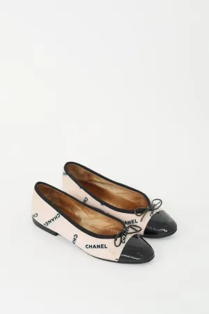 Light Pink & Black Monogram Flat