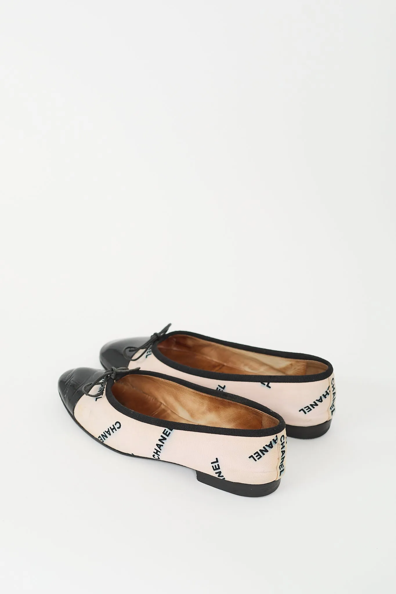Light Pink & Black Monogram Flat