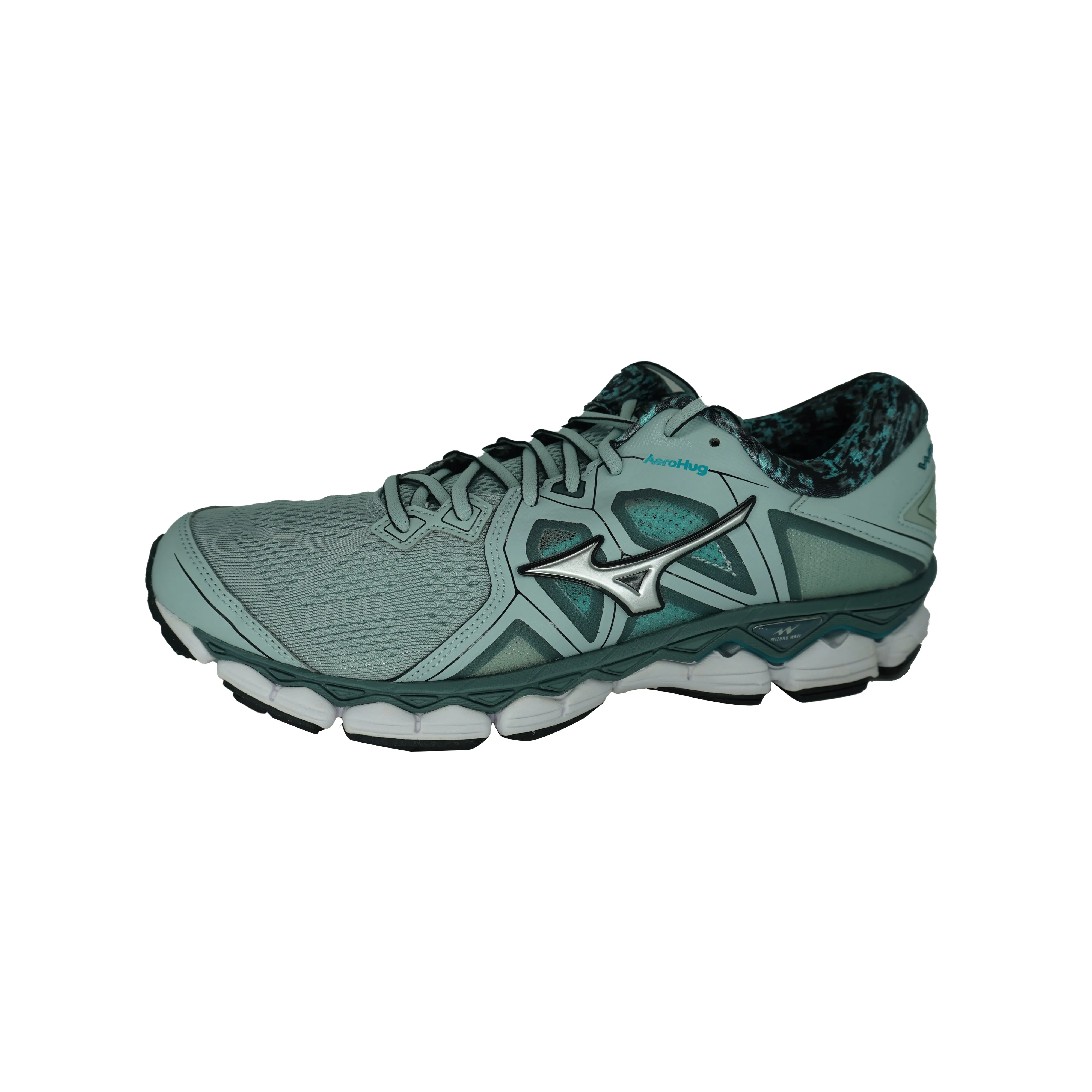 Mizuno Women's Wave Sky 2 Running Athletic Shoes Gray Turquoise