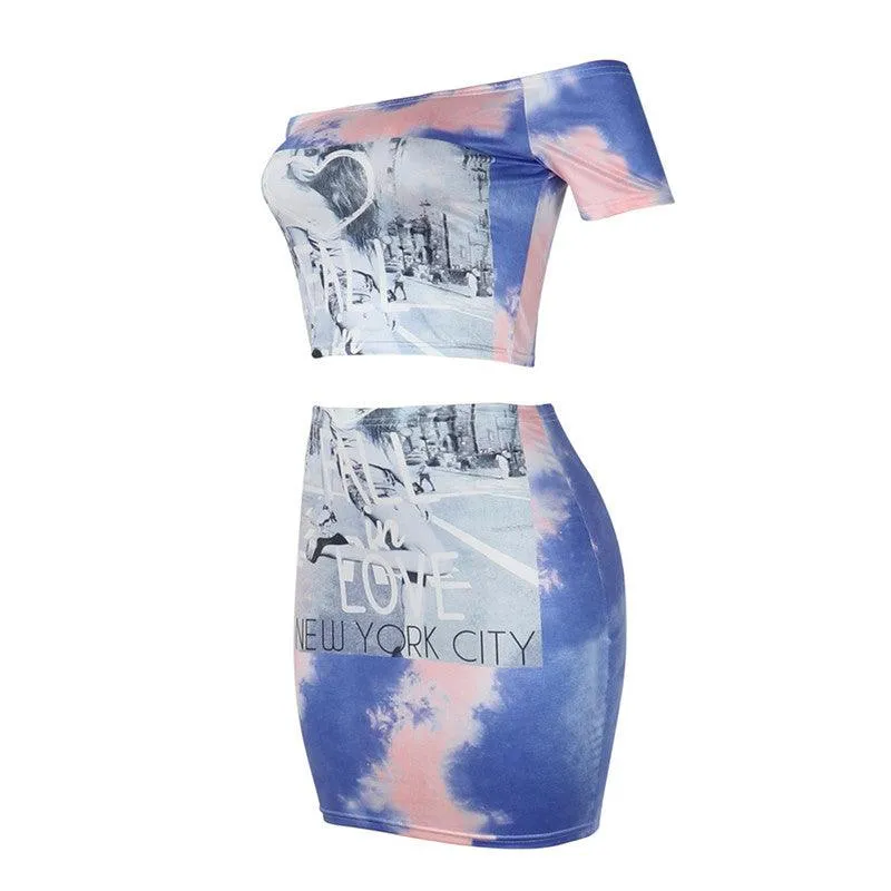 NYC LOVE TIE-DYE SKIRT SET