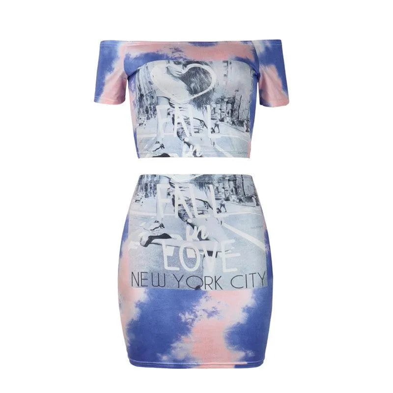 NYC LOVE TIE-DYE SKIRT SET