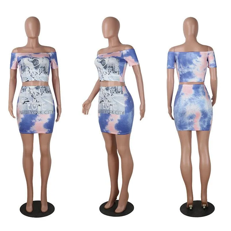 NYC LOVE TIE-DYE SKIRT SET