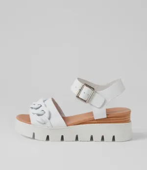 Racassy White Leather Sandals