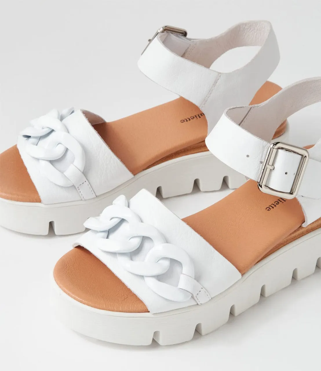 Racassy White Leather Sandals