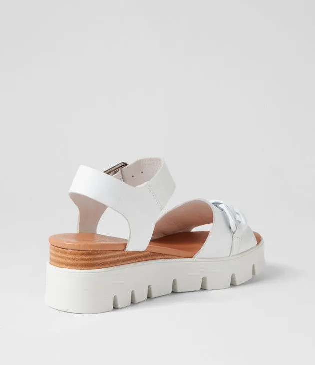 Racassy White Leather Sandals