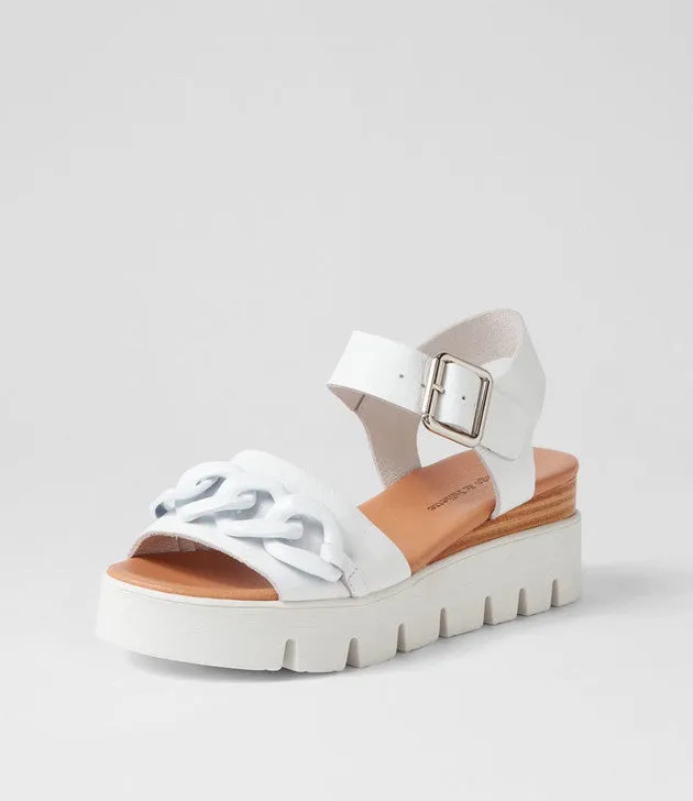 Racassy White Leather Sandals