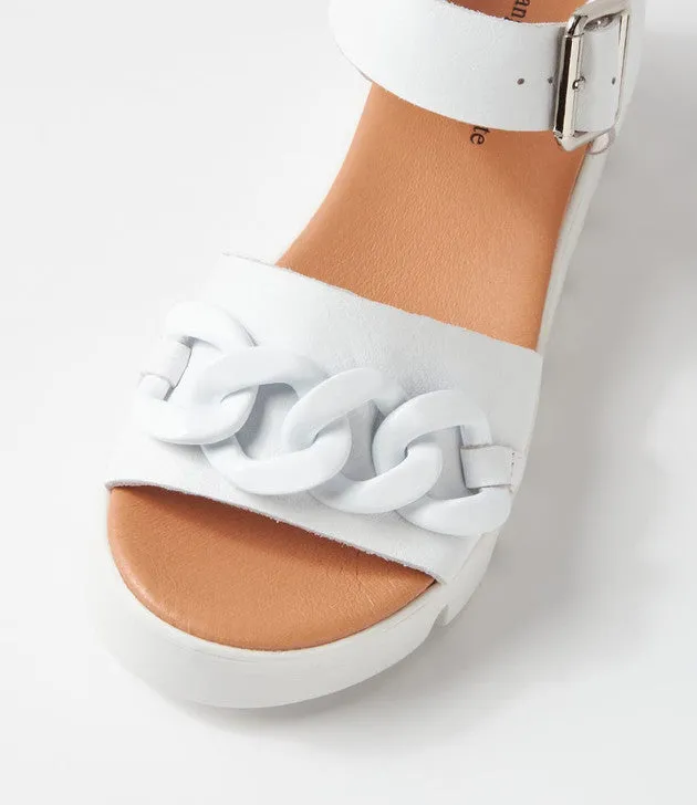 Racassy White Leather Sandals