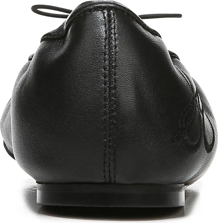 Sam Edelman Felicia Faux Shearling Black Leather Slip On Round Toe Ballet Flats