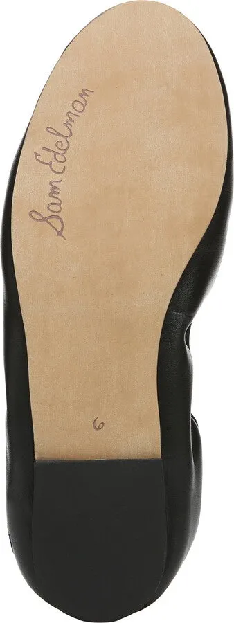 Sam Edelman Felicia Faux Shearling Black Leather Slip On Round Toe Ballet Flats