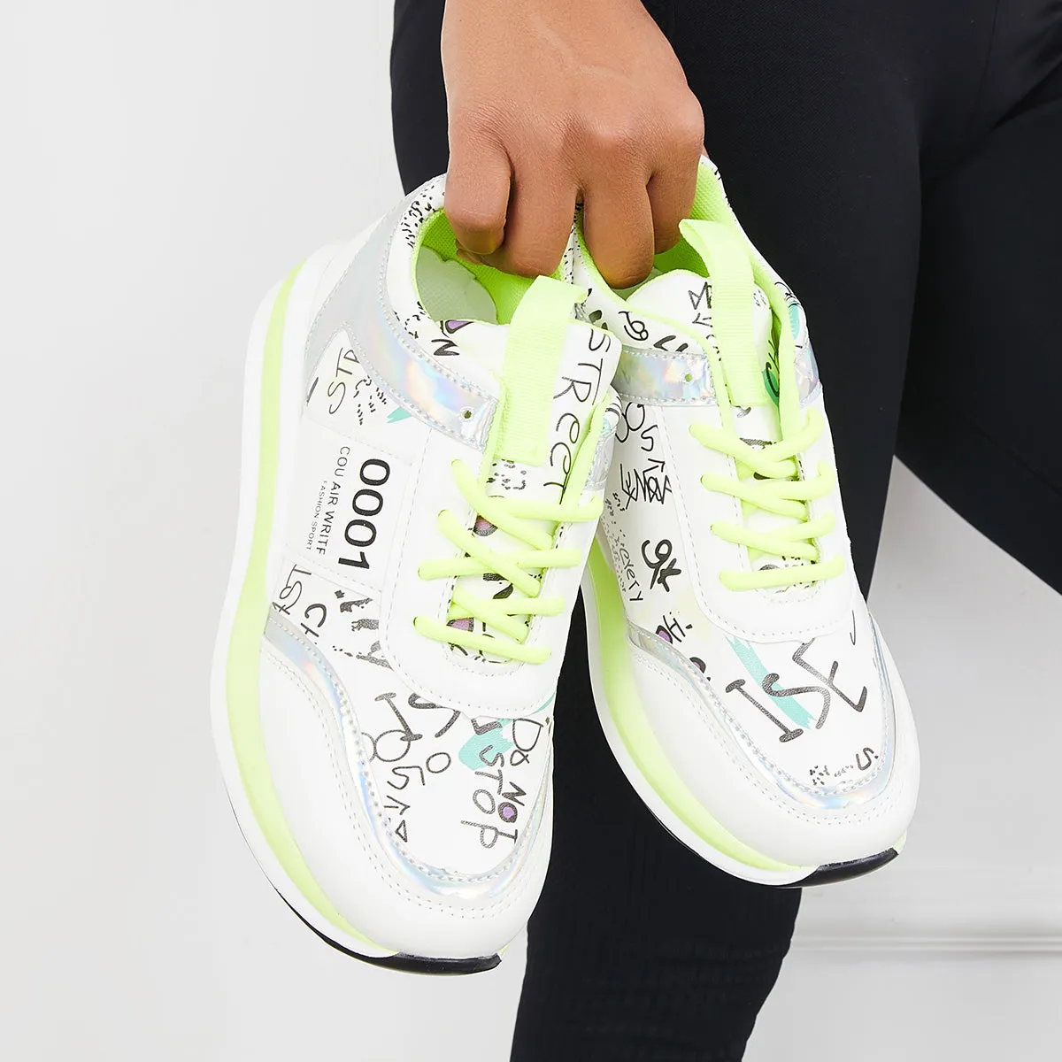 Sohiwoo Women Lace Up Trainer Sneakers Walking Running Shoes