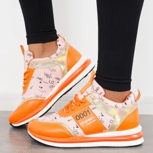 Sohiwoo Women Lace Up Trainer Sneakers Walking Running Shoes