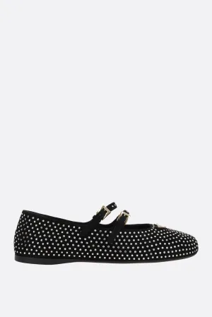 Suede Ballerina With Crystals