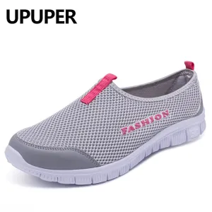 Women Light Sneakers Summer Breathable Mesh Shoes Lady Walking Outdoor Sport