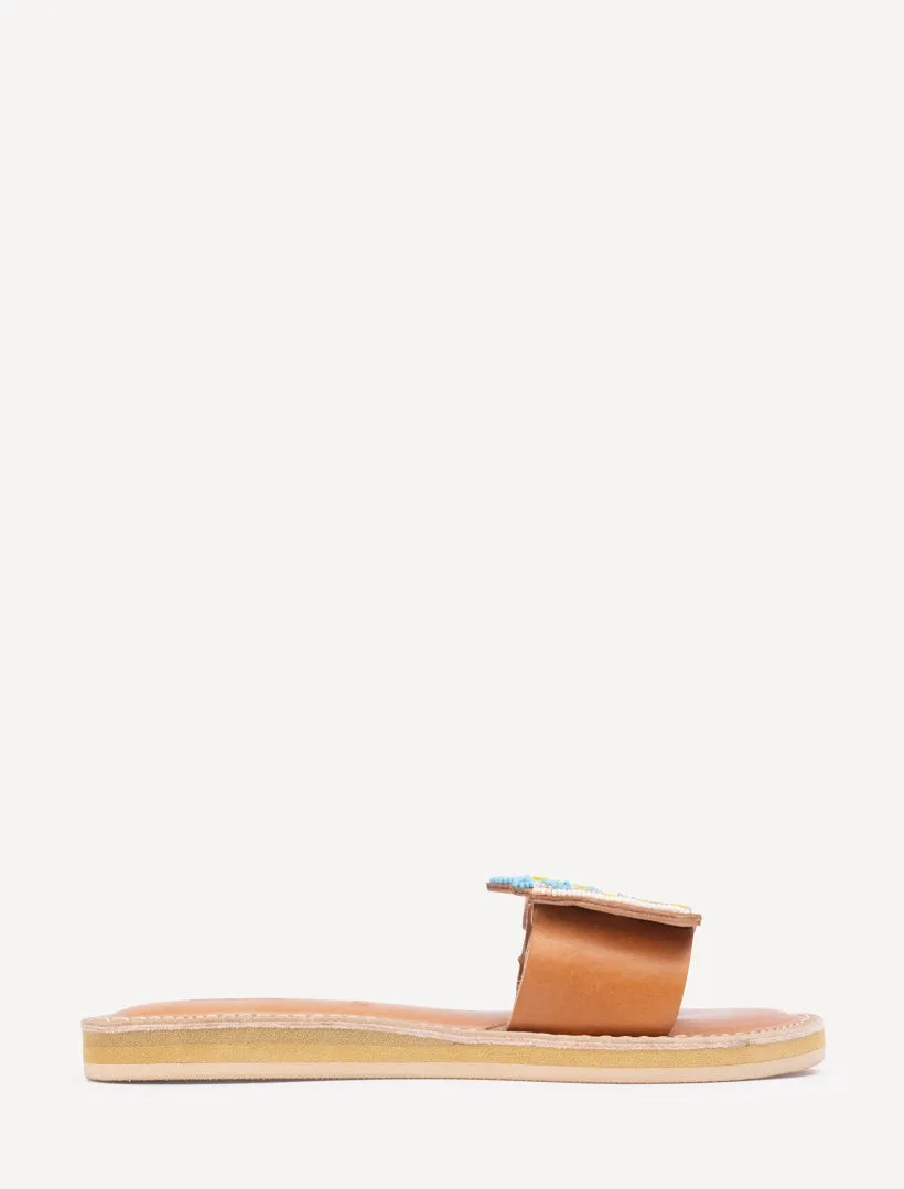Zane LP Leather Sandal Silver/Turquoise - Preorder - Ships 21st March 25